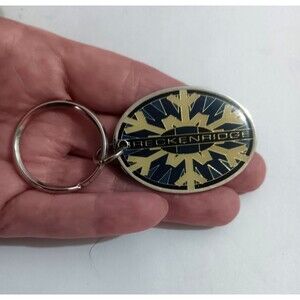 Breckenridge Colorado Park Keychain Blue Black & Off White